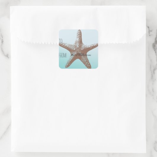 Starfish-Geschenk-Umbau Quadratischer Aufkleber (Tasche)