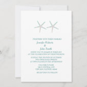 Starfish Gray Aquamarin White Elegante Schöne Hoch Einladung (Vorderseite)
