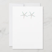 Starfish Gray Aquamarin White Elegante Schöne Hoch Einladung (Rückseite)