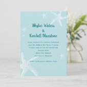 Starfish Gray Blue Nach der Hochzeit Einladung (Stehend Vorderseite)