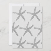 Starfish Gray Schwarz-weiß Trendy Beach Wedding Einladung (Rückseite)