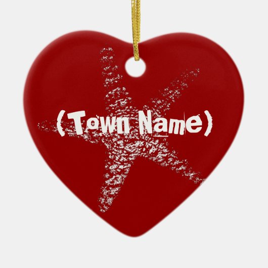 Starfish-Herz-Verzierung (kennzeichnen Sie Ihre Keramik Ornament (Vorne)