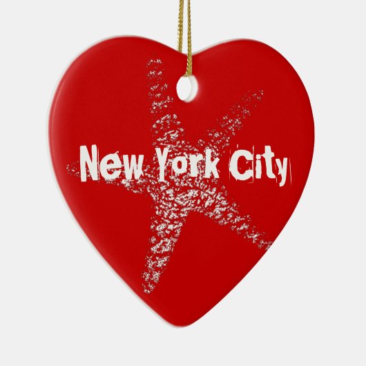 Starfish-Herz-Verzierung NYC oder (kennzeichnen Keramik Ornament (Rechts)