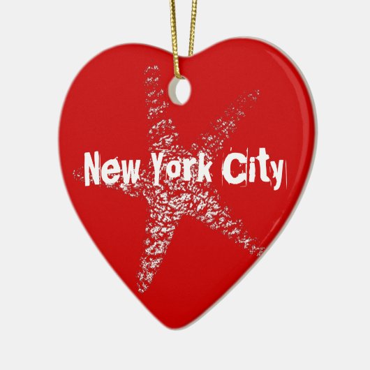 Starfish-Herz-Verzierung NYC oder (kennzeichnen Keramik Ornament (Links)