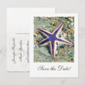 Starfish Hochzeit Das Datum Postkarte speichern (Vorne/Hinten)
