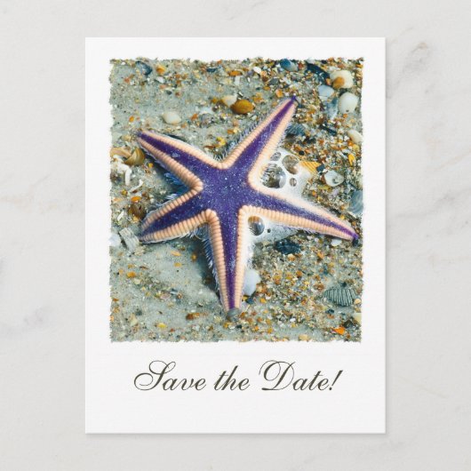 Starfish Hochzeit Das Datum Postkarte speichern (Vorderseite)