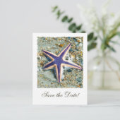 Starfish Hochzeit Das Datum Postkarte speichern (Stehend Vorderseite)