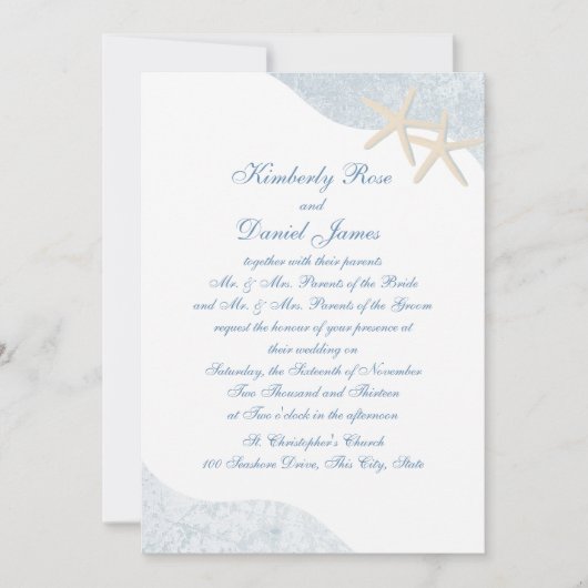 Starfish Hochzeit Einladung (Vorderseite)