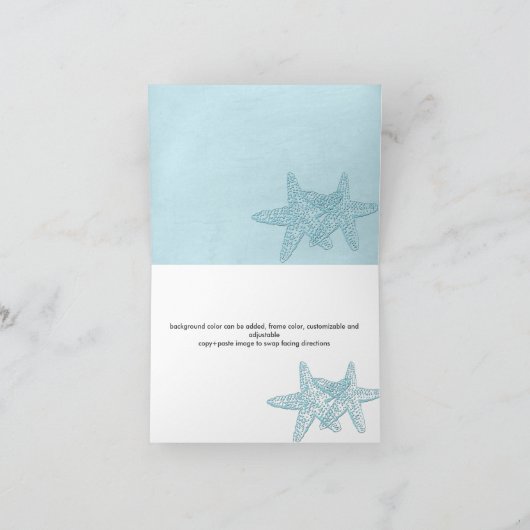 Starfish, Hochzeit Foto Dankeschön Karten (Innenseite)