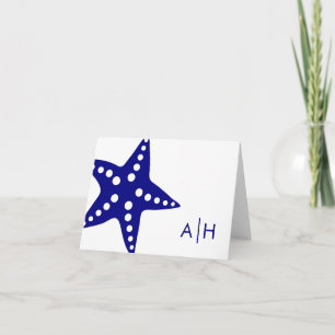 Starfish Hochzeit geklappt Dankeschön Karten, Navy Dankeskarte