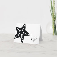 Starfish Hochzeit geklappt Dankeschön Karten, schw