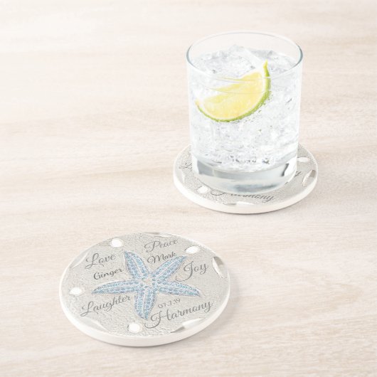 Starfish Hochzeit-Untersetzer Getränkeuntersetzer (Seite)