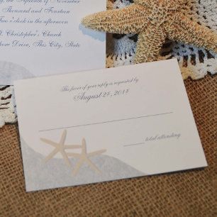Starfish Hochzeitkarte RSVP Karte
