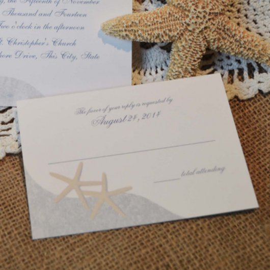 Starfish Hochzeitkarte RSVP Karte