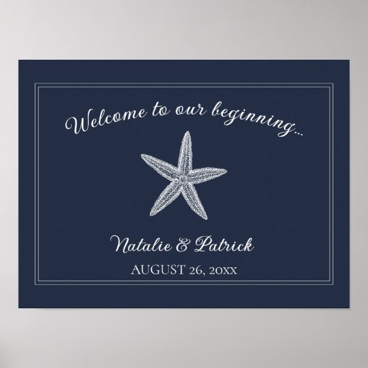Starfish Hochzeitplakat Poster (Vorne)