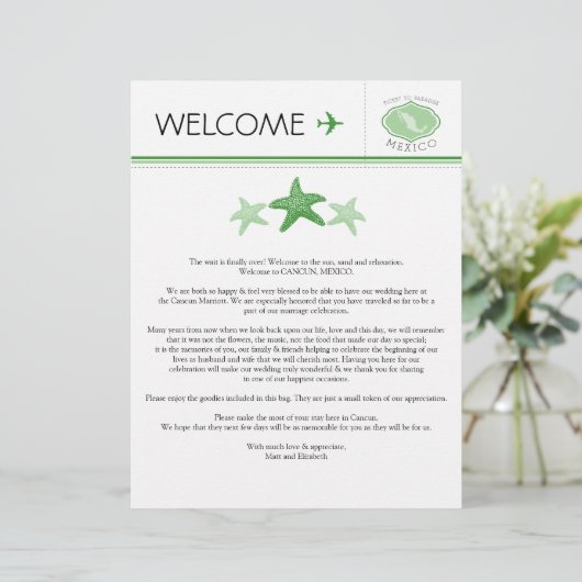 Starfish Hochzeitsbrief für Mexiko (Stehend Vorderseite)