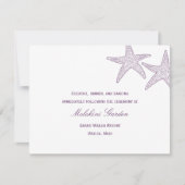 Starfish Hochzeitsempfehlung - Lila Einladung (Vorderseite)