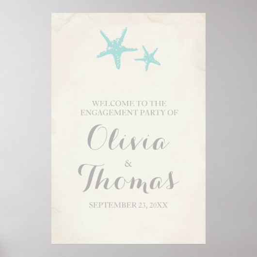 Starfish Hochzeitsgegnerposter Poster (Vorne)
