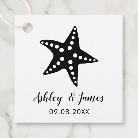 Starfish Hochzeitsgeschenk Tag, Beach Gefallen, Sc Geschenkanhänger (Vorderseite)