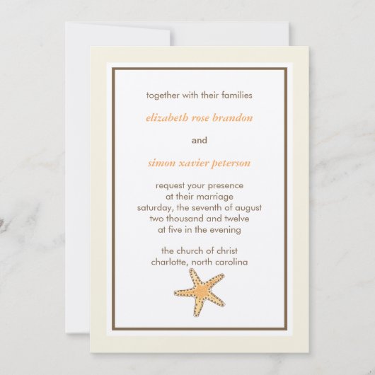 Starfish - Hochzeitskarte Einladung (Vorderseite)