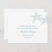 Starfish Hochzeitskarte - Türkis Begleitkarte (Vorne/Hinten)