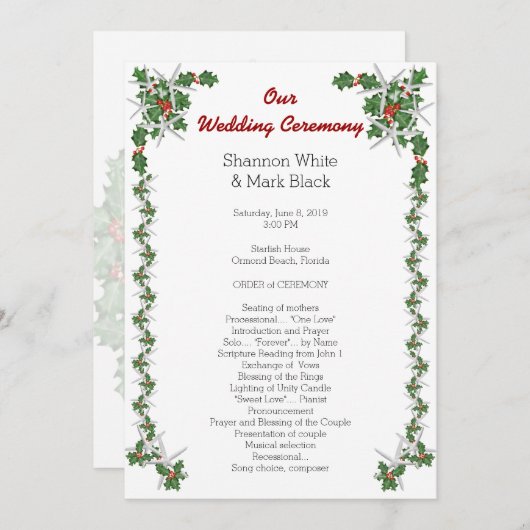 Starfish Holly, das Programm für tropische Weihnac (Vorne/Hinten)