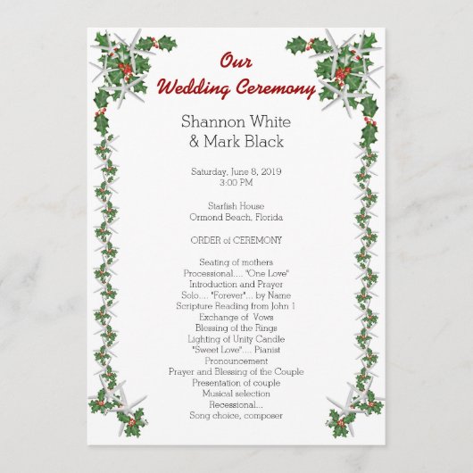 Starfish Holly, das Programm für tropische Weihnac (Vorderseite)