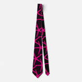 Starfish Hot Pink Black Nautical Beach Style Gesch Krawatte (Vorderseite)