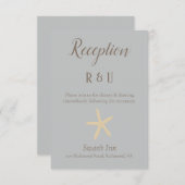 Starfish Hübsch Blue und Brown Empfang Begleitkarte (Vorne/Hinten)