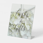 Starfish Hydrangea White Wedding Cards - Geschenkz Sockelschild (Vorderseite)