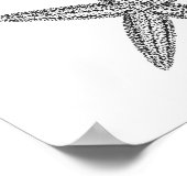 Starfish Illustration in Schwarzweiß Poster (Ecke)