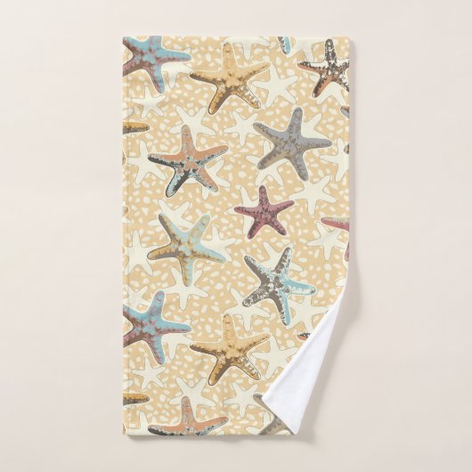 Starfish im Sand Badhandtuch Set (Handtuch)