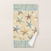 Starfish im Sand mit Algenstreifen Badhandtuch Set (Handtuch)