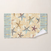 Starfish im Sand mit Algenstreifen Badhandtuch Set (Handtuch)