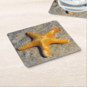 Starfish im Sand Rechteckiger Pappuntersetzer (angewinkelt)