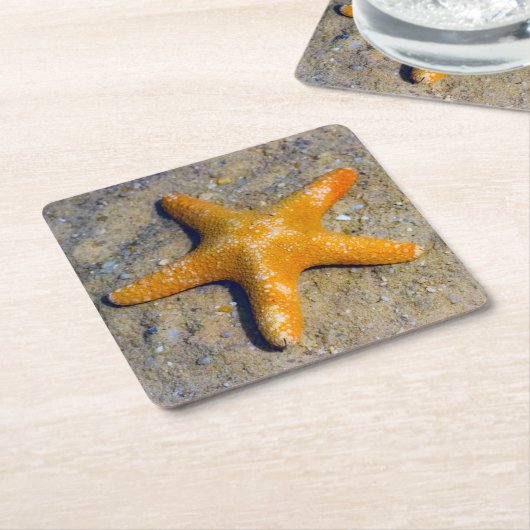 Starfish im Sand Rechteckiger Pappuntersetzer (angewinkelt)