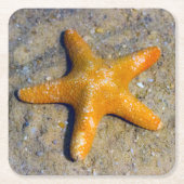 Starfish im Sand Rechteckiger Pappuntersetzer (Vorderseite)
