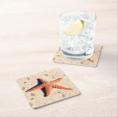Starfish im Sand Rechteckiger Pappuntersetzer (Vor Ort)