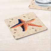 Starfish im Sand Rechteckiger Pappuntersetzer (angewinkelt)