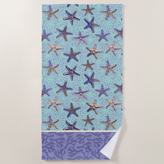 Starfish im Sand Strandtuch (Vorderseite)