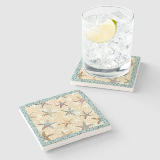 Starfish im Sandstein-Untersetzer Steinuntersetzer (Seitenansicht)