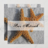 Starfish im Sandstrand Bar Mitzvah Einladung (Vorne/Hinten)