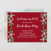 Starfish im Silvesterabend-Party laden ein Postkarte (Vorne/Hinten)