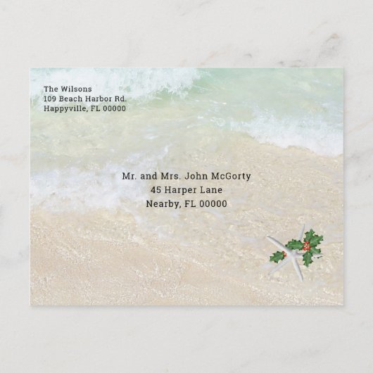 Starfish im Silvesterabend-Party laden ein Postkarte (Rückseite)