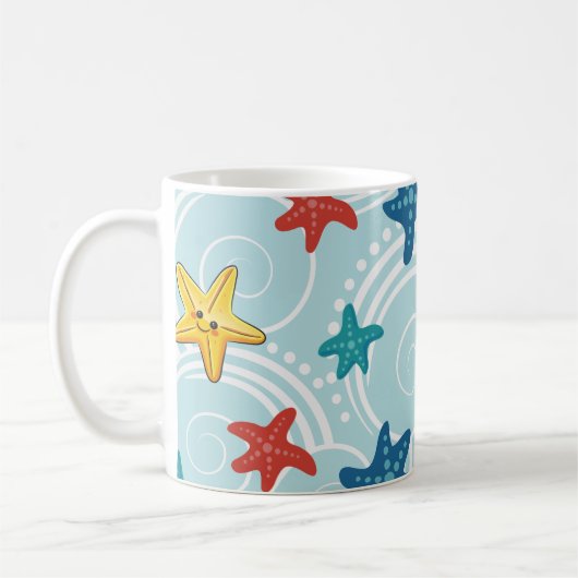 Starfish im Wirblen Ozean Kaffeetasse (Links)