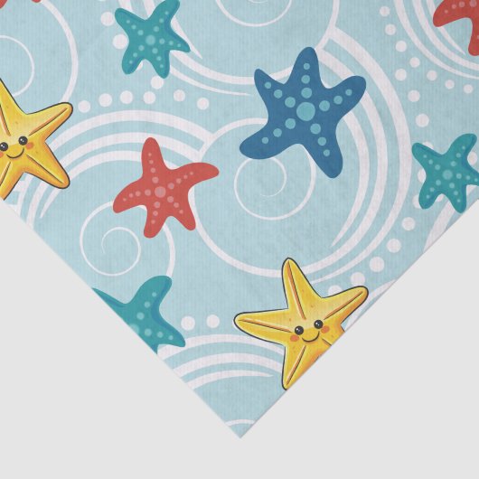 Starfish im Wirblen Ozean Seidenpapier (Ausschnitt)