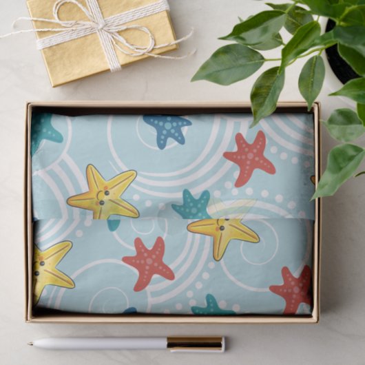 Starfish im Wirblen Ozean Seidenpapier (Geschenk)