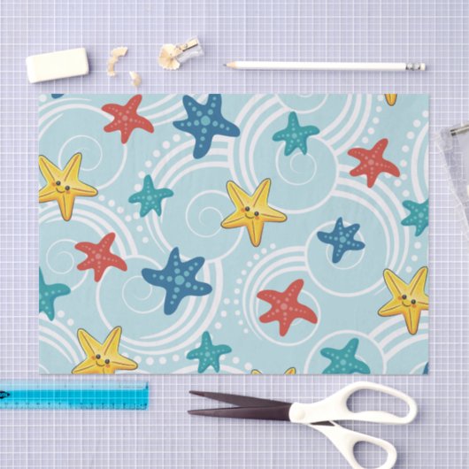 Starfish im Wirblen Ozean Seidenpapier (Handwerk)