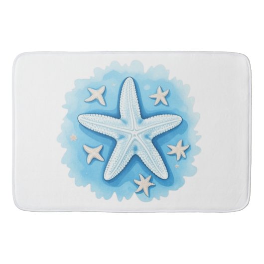 Starfish in Blau Badematte (Vorderseite)