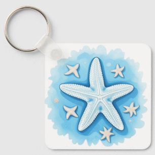 Starfish in Blau Schlüsselanhänger